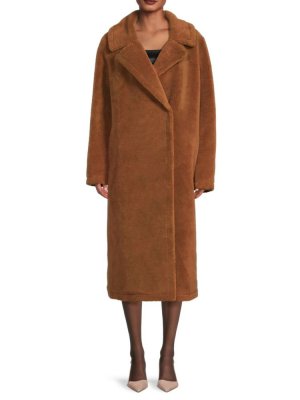 Длинное пальто Reina из искусственного меха , цвет Teddy Brown Velvet