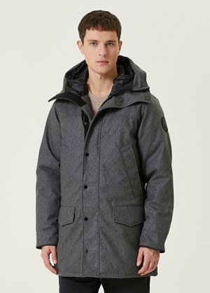 Темно-серая шерстяная куртка langford с капюшоном Canada Goose. Цвет: серый