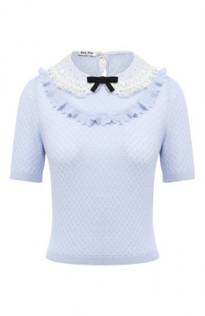 Пуловер из кашемира и шелка Miu. Цвет: голубой