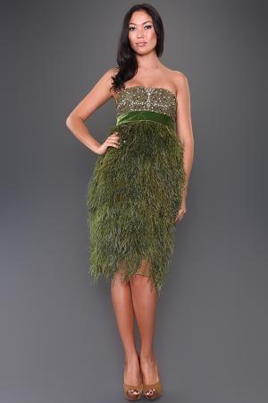 Платье вечернее Monique Lhuillier. Цвет: зеленый