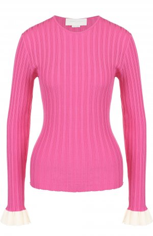 Пуловер фактурной вязки из вискозы Esteban Cortazar. Цвет: розовый