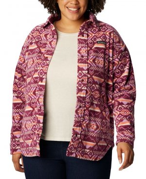 Куртка-рубашка больших размеров Benton Springs с длинными рукавами, красный Columbia