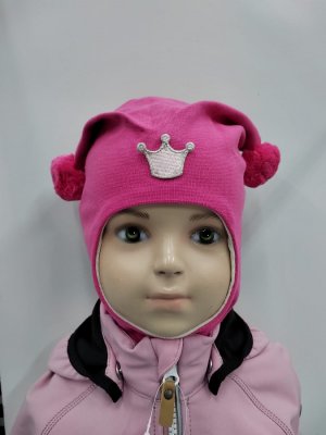 Детская шапка с эмблемой короны, розовый Kivat