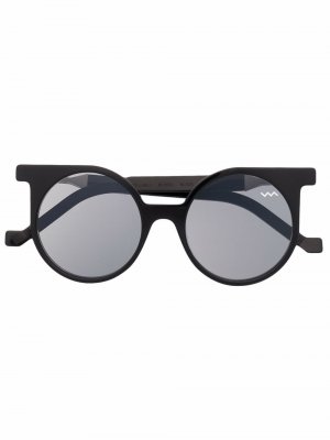 Солнцезащитные очки в круглой оправе VAVA Eyewear. Цвет: черный