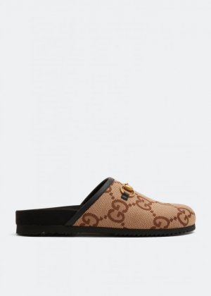 Сандалии Maxi GG slip-on sandals, коричневый Gucci