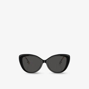BE4407 солнцезащитные очки из ацетата в клетку «кошачий глаз» , черный Burberry