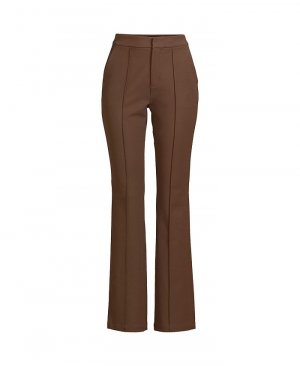 Женские эластичные брюки с защипами и высокой посадкой больших размеров для женщин Lands' End, коричневый Lands' End. Цвет: коричневый