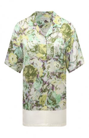 Рубашка из вискозы Dries Van Noten. Цвет: зелёный