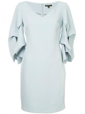 Платье с оборками на рукавах Alberto Makali. Цвет: синий