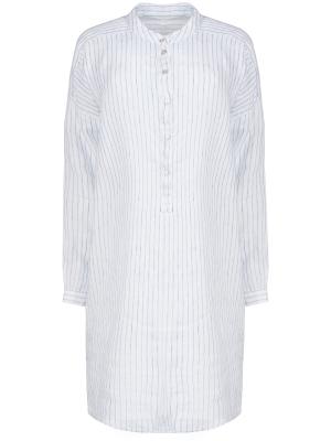 Льняная туника-рубашка 120% Lino. Цвет: белый