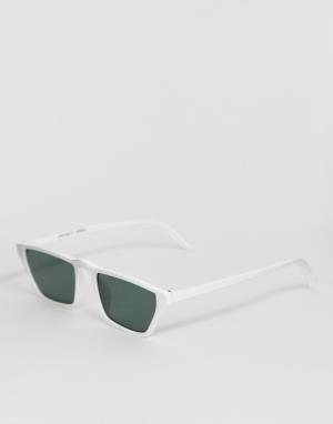 Белые узкие солнцезащитные очки -Белый Monki