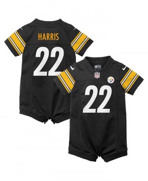 Черный трикотажный комбинезон Najee Harris Game для новорожденныхPittsburgh Steelers , Nike
