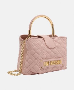 Кожаная сумка через плечо Love Moschino, античный розовый MOSCHINO