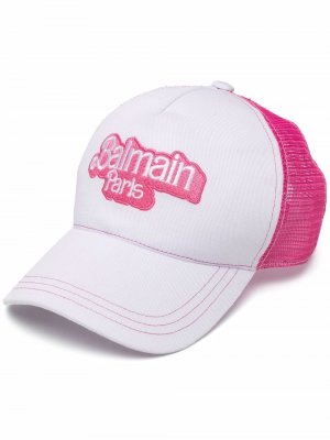 Бейсболка с логотипом из коллаборации Barbie Balmain. Цвет: белый