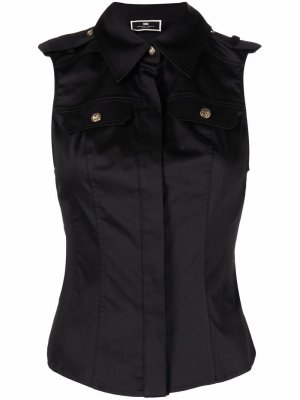 Flap-pockets sleeveless blouse Elisabetta Franchi. Цвет: черный