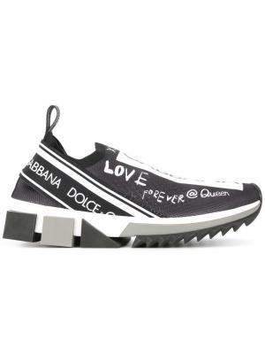Кроссовки-носки с логотипом Dolce & Gabbana. Цвет: черный