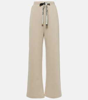 Спортивные брюки badia с высокой посадкой из смесового хлопка 'S Max Mara, белый 'S MARA