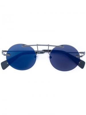 Круглые солнцезащитные очки Yohji Yamamoto. Цвет: черный