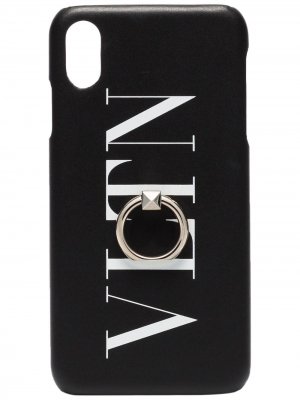 Чехол для iPhone XS с логотипом VLTN Valentino Garavani. Цвет: черный