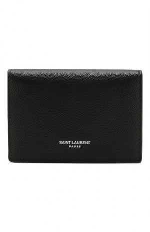 Кожаный футляр для кредитных карт Saint Laurent. Цвет: чёрный
