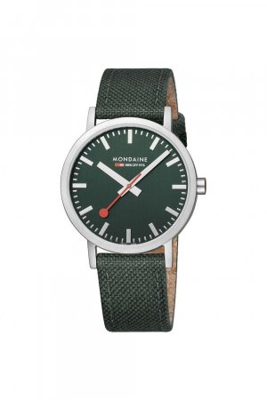 Классические аналоговые часы из нержавеющей стали - A660.30360.60Sbf, зеленый Mondaine