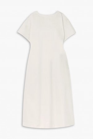 Платье макси из хлопкового твила с открытой спиной и сборками , цвет Off-white King & Tuckfield