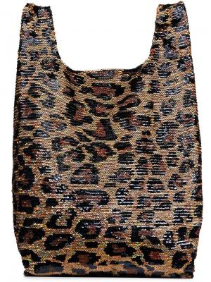 Большая сумка-тоут с леопардовым узором и пайетками Ashish. Цвет: коричневый