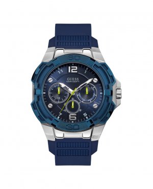 Мужские часы Genesis W1254G1 из силикона и синим ремешком , синий Guess
