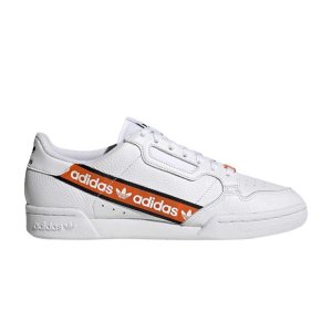 Continental 80 Wordmark Side Stripe — Бело-оранжевые женские кроссовки Cloud-White Core-Black H68725 Adidas