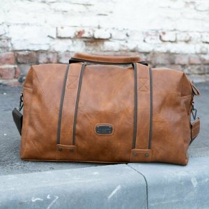 Сумка дорожная сумка-саквояж, ручная кладь David Jones Duffle bag, экокожа, 25Л 300823-DJ-mini-Oh, 48х29, оранжевый. Цвет: оранжевый/рыжий