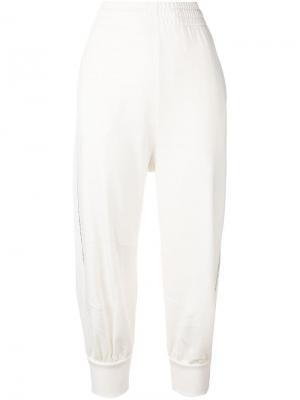Укороченные спортивные брюки Mm6 Maison Margiela. Цвет: белый