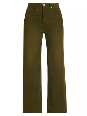 Укороченные джинсы с высокой посадкой и широкими штанинами Re/Done, цвет distressed fern cord Re/done