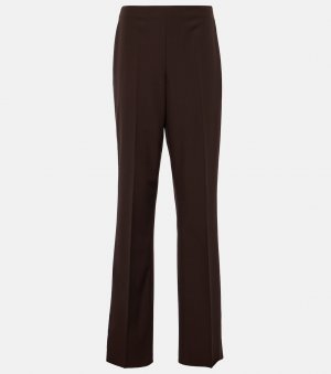 Прямые брюки из шерсти со средней посадкой, коричневый Ferragamo