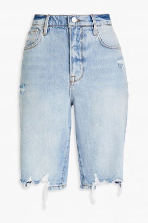 Джинсовые шорты-бермуды Le Vintage с потертостями FRAME, синий Frame
