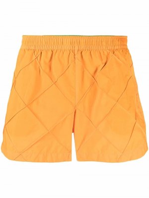 Geometric-pattern slip-on swim shorts Bottega Veneta. Цвет: оранжевый