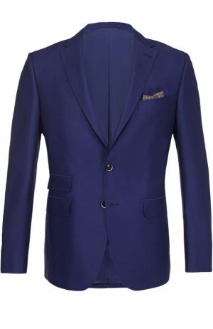 Шерстяной однобортный пиджак Baldessarini. Цвет: синий