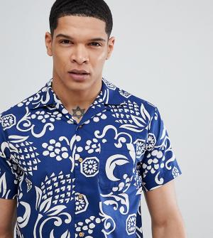 Рубашка с гавайским принтом и короткими рукавами Replay. Цвет: синий