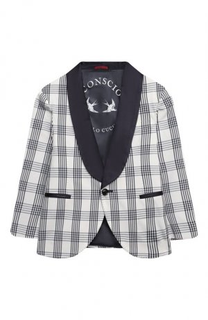 Хлопковый пиджак Brunello Cucinelli. Цвет: разноцветный