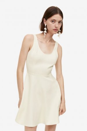 Мини-платье с расклешенной юбкой , бежевый H&M