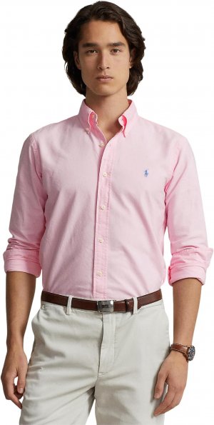 Классическая оксфордская рубашка с длинными рукавами, окрашенная в готовую одежду , цвет Carmel Pink Polo Ralph Lauren