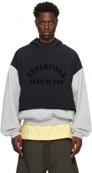 Серо-черный многослойный худи Fear Of God Essentials