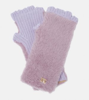 Перчатки без пальцев manny teddy , фиолетовый Max Mara