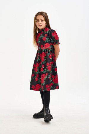 Красное платье с принтом роз и цветов , красный Nicole Miller