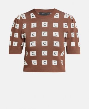 Пуловер с короткими рукавами C/MEO Collective, коньяк COLLECTIVE