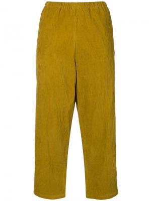 Укороченные вельветовые брюки Apuntob. Цвет: желтый