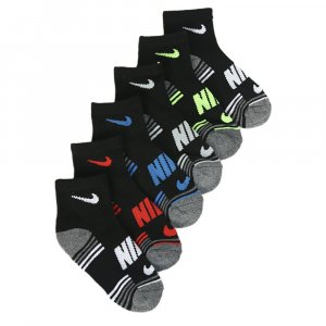 Набор из 6 детских молодежных носков размера X с мягкой подкладкой до щиколотки , черный Nike