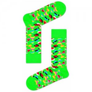 Носки унисекс , 1 пара, классические, размер 25, зеленый Happy Socks. Цвет: зеленый