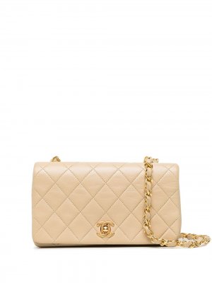 Маленькая сумка через плечо Full Flap 1990-х годов Chanel Pre-Owned. Цвет: коричневый