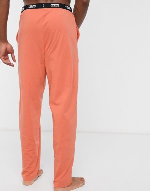 Оранжевые пижамные брюки с фирменным поясом -Оранжевый ASOS DESIGN