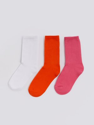 Набор высоких носков (3 пары в комплекте) zolla. Цвет: розовый